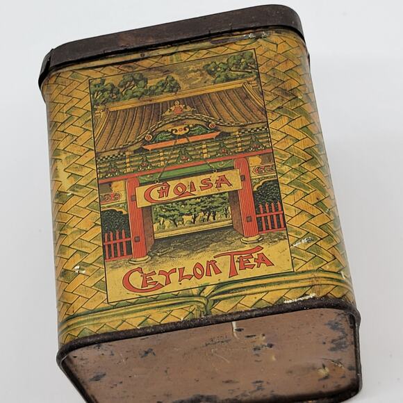 Vintage Choisa Ceylon Tea S.S. Pierce Co. Tin Boston. - Picture 10 of 12